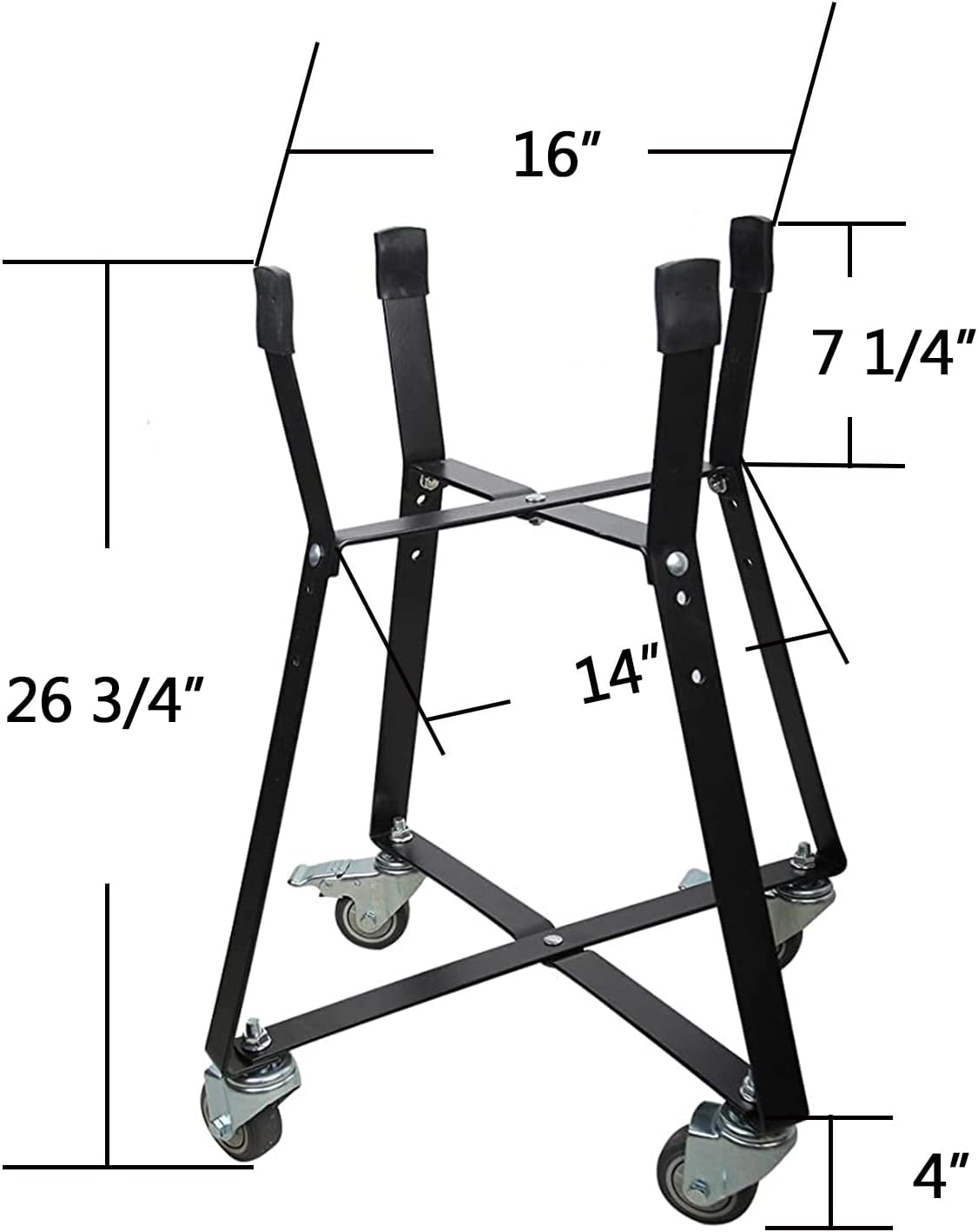 Rolling Cart with Locking Caster Wheels Powder Coated Steel S7465