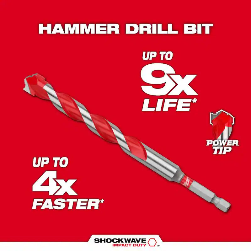 10-Piece Carbide Hammer Drill Bit Set W6729