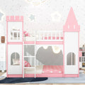 Twin Over Twin Bunk Bed with Ladder Pink C341