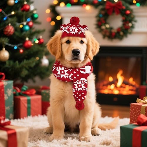 Christmas Antler Pet Red Scarf S159184