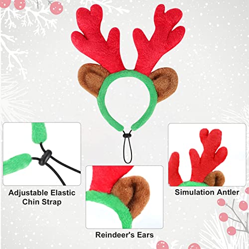 Dog Christmas Antlers Headband and Striped Scarf Set W352905