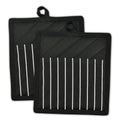 Set of 2 Black and White Potholders R6585