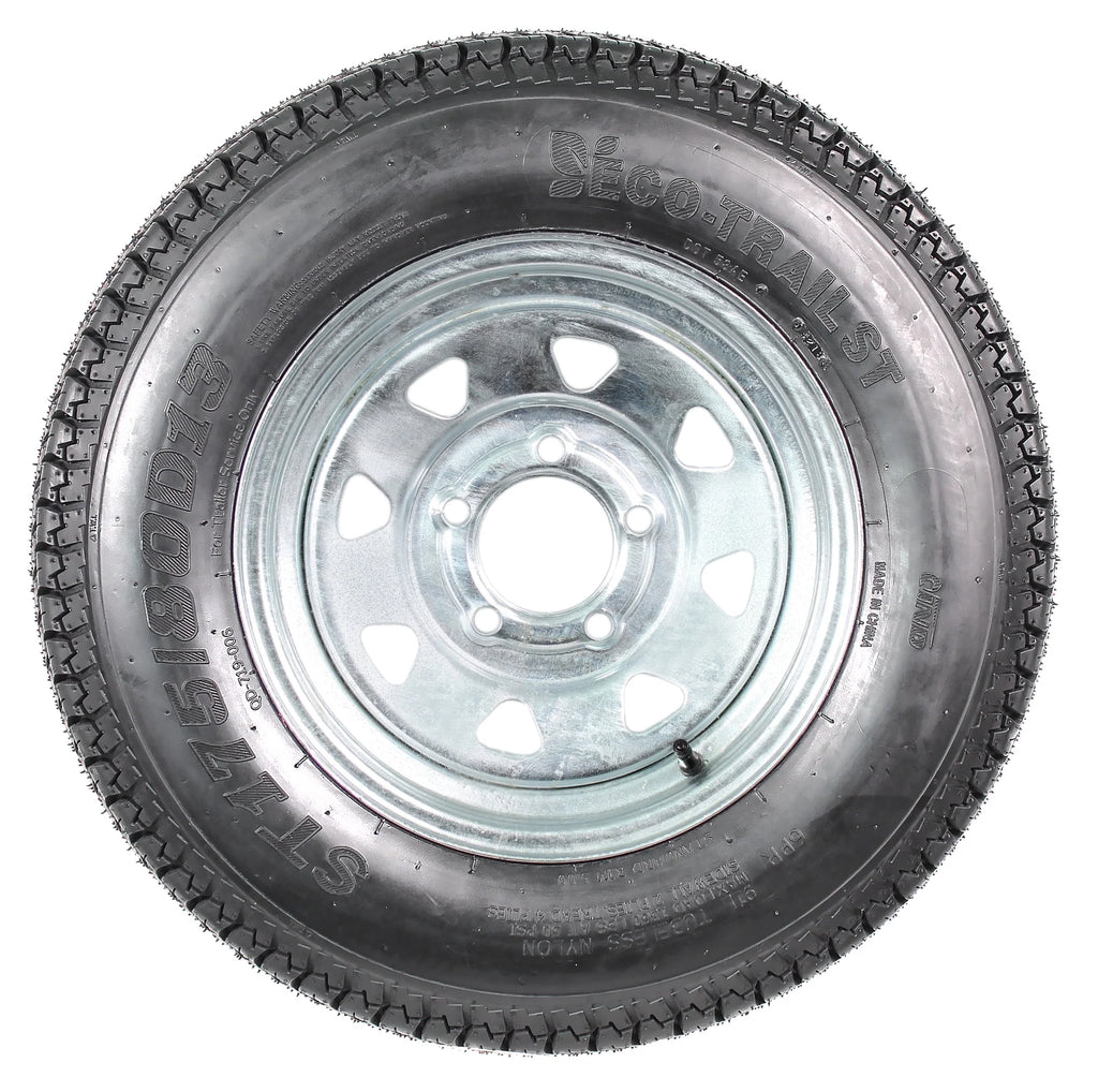 13 5 Lug Galvanized Spoke Trailer Tire On Rim O585