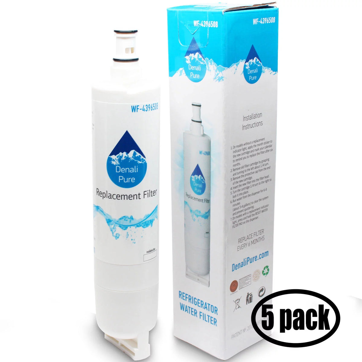 5-Pack Refrigerator Water Filter Cartridge P640