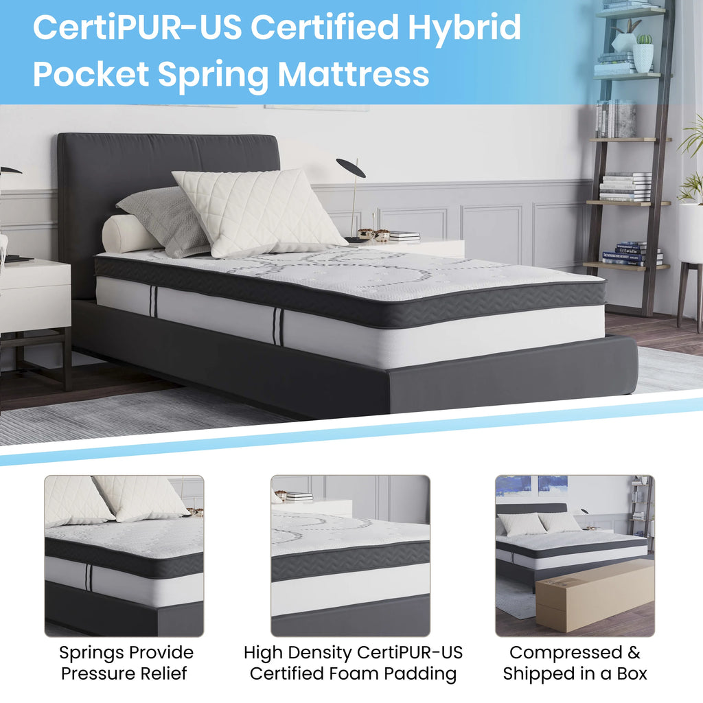 10" Hybrid Pocket Spring Memory Foam Mattress, Twin I341