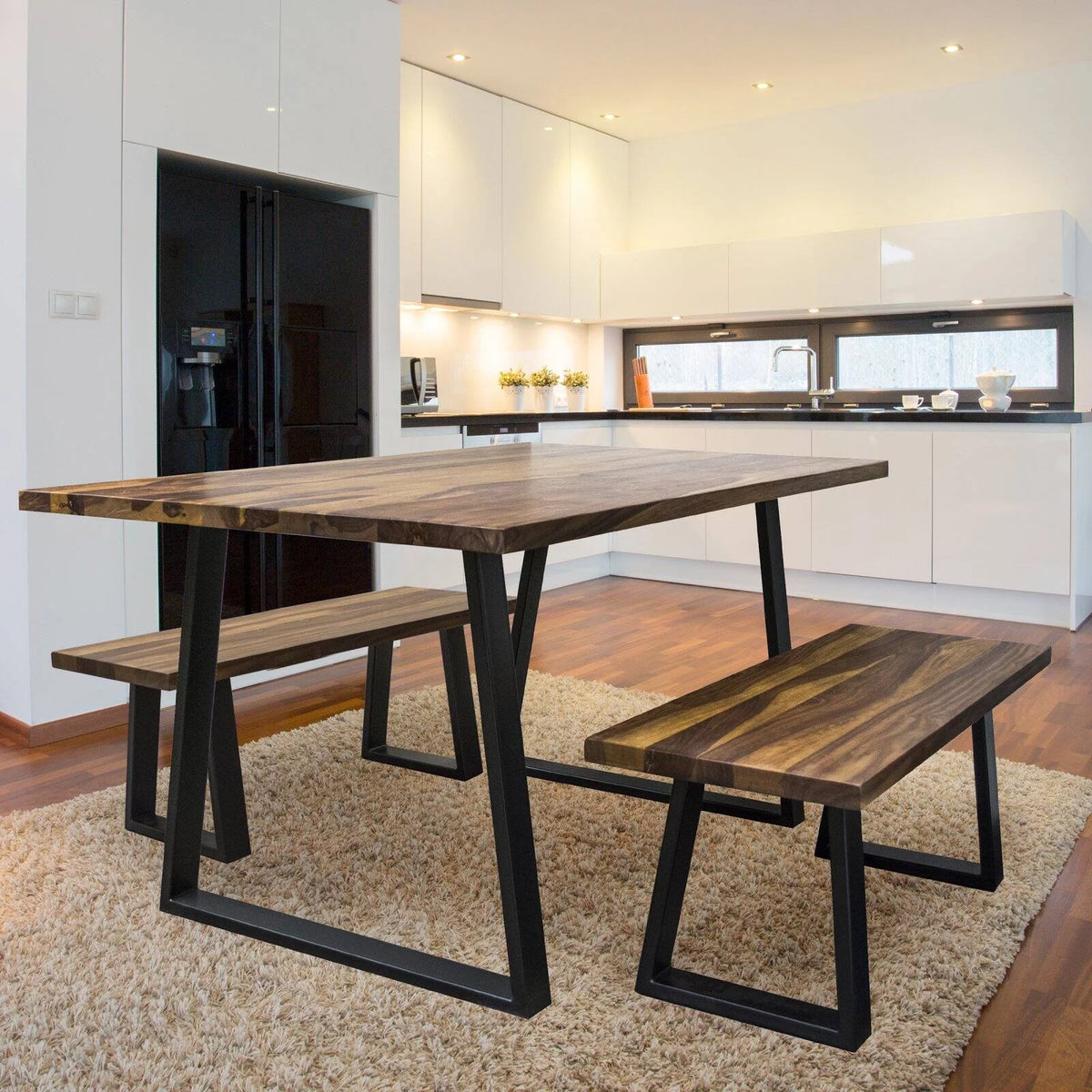 63-inch Sheesham Rosewood Finish Wood Top Dining Table S1258