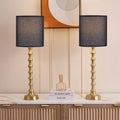 30.5" Rustic Table Lamps Set of 2 with Linen Oatmeal Lampshade S927726