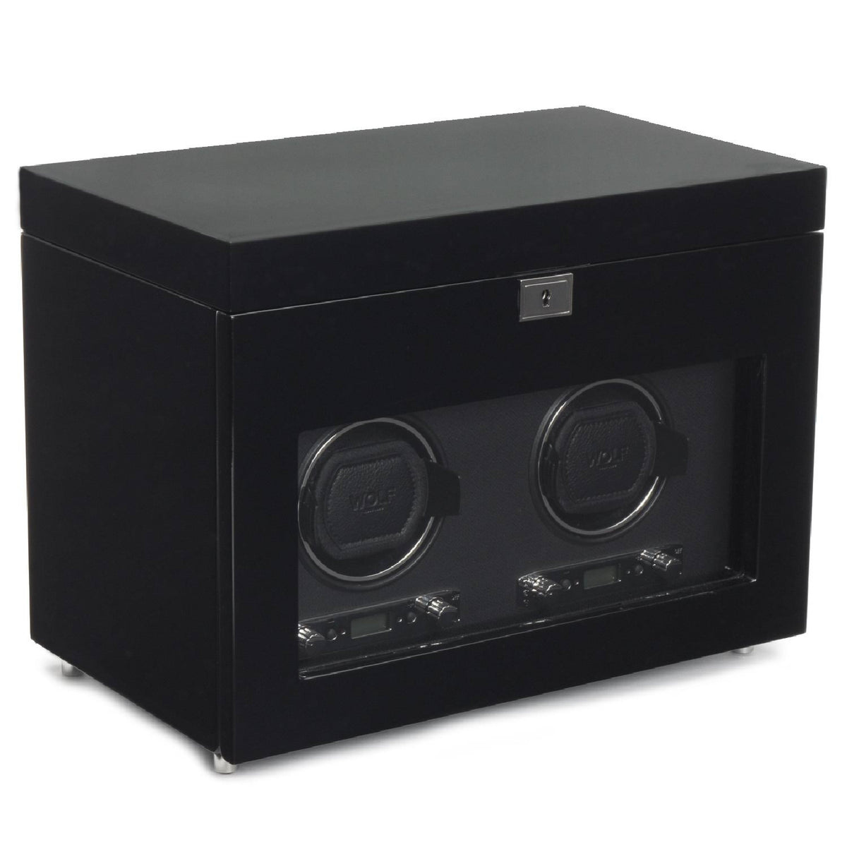 Black Double Watch Winder with Storage Z66478