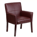 Leather Executive Guest Chair Burgundy Mahogany H62445