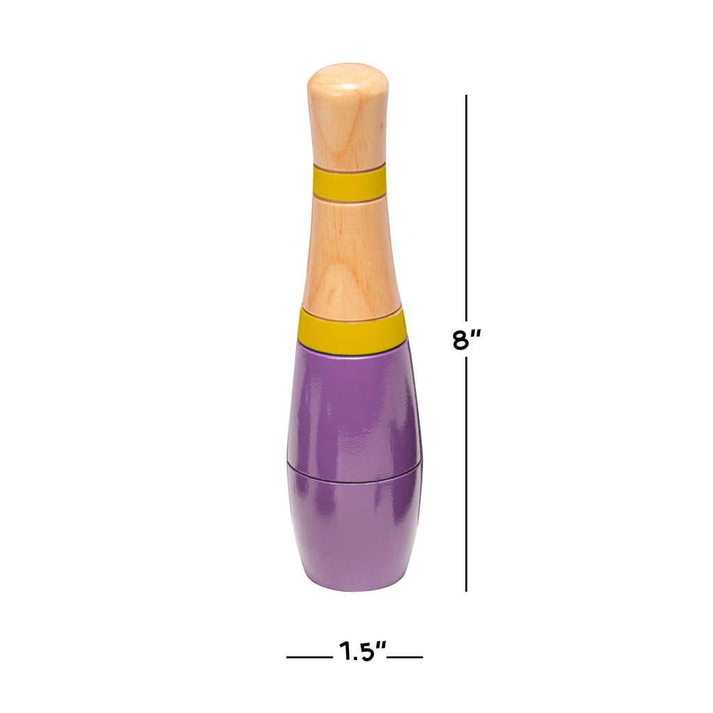 Wood Bowling Set with 2 Balls and Carry Bag F64726
