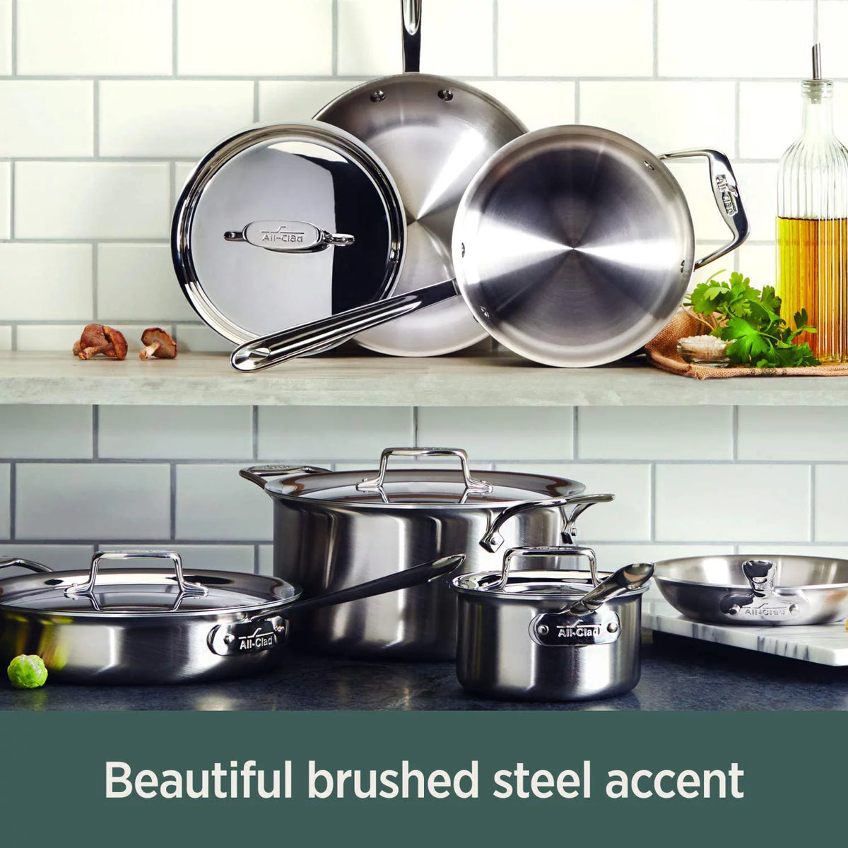 5-Ply Brushed Stainless Steel Cookware Set 14 Piece U892