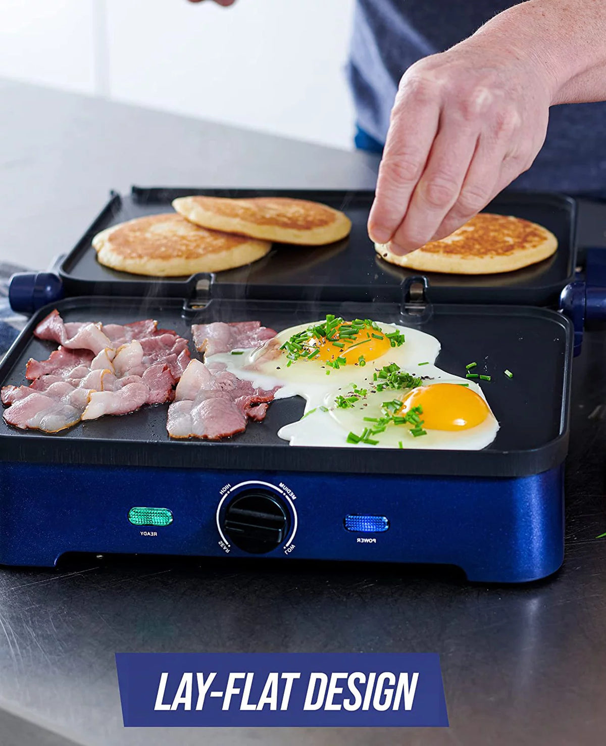 Ceramic Electric Griddle Nonstick with Waffle Plates A7830