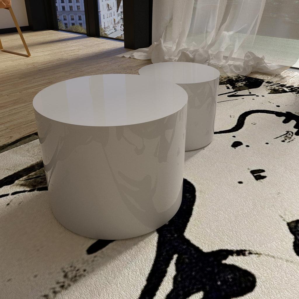 Set of 2 MDF Side Table Coffee Table End Table Nesting Table E887