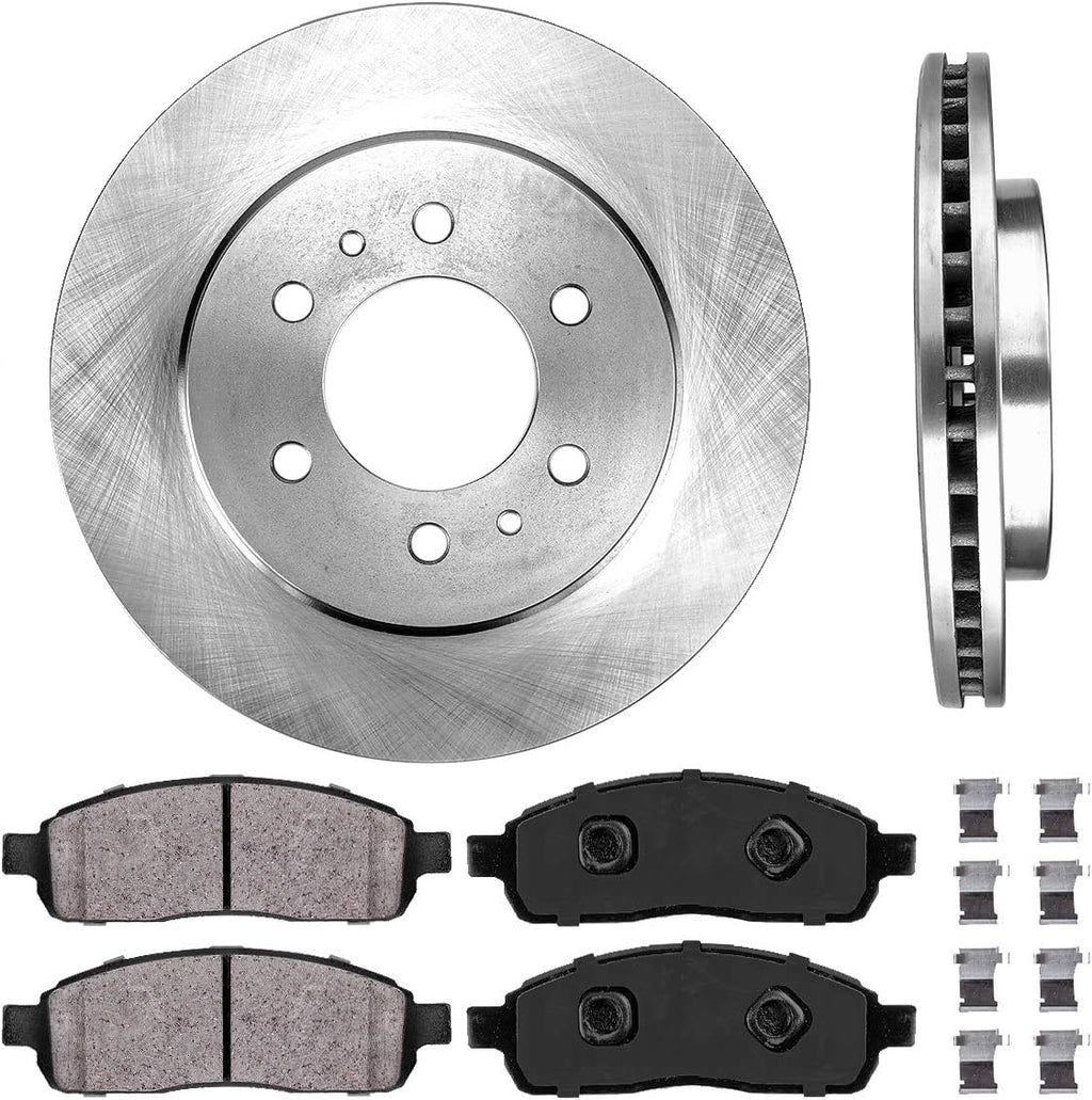 330 mm 6 Lug Brake Disc Rotors + Ceramic Brake Pads + Clips B213