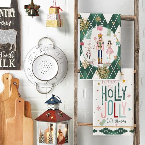 Pink Christmas Kitchen Towels Set of 4 F91711