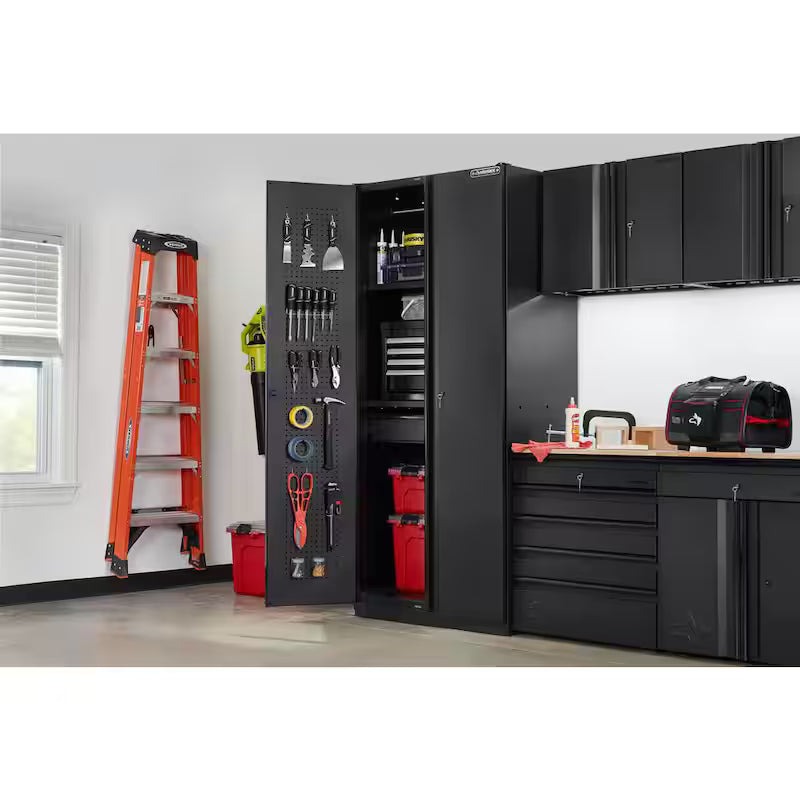 Heavy Duty 20-Gauge Steel Freestanding Garage Cabinet in Black M444814