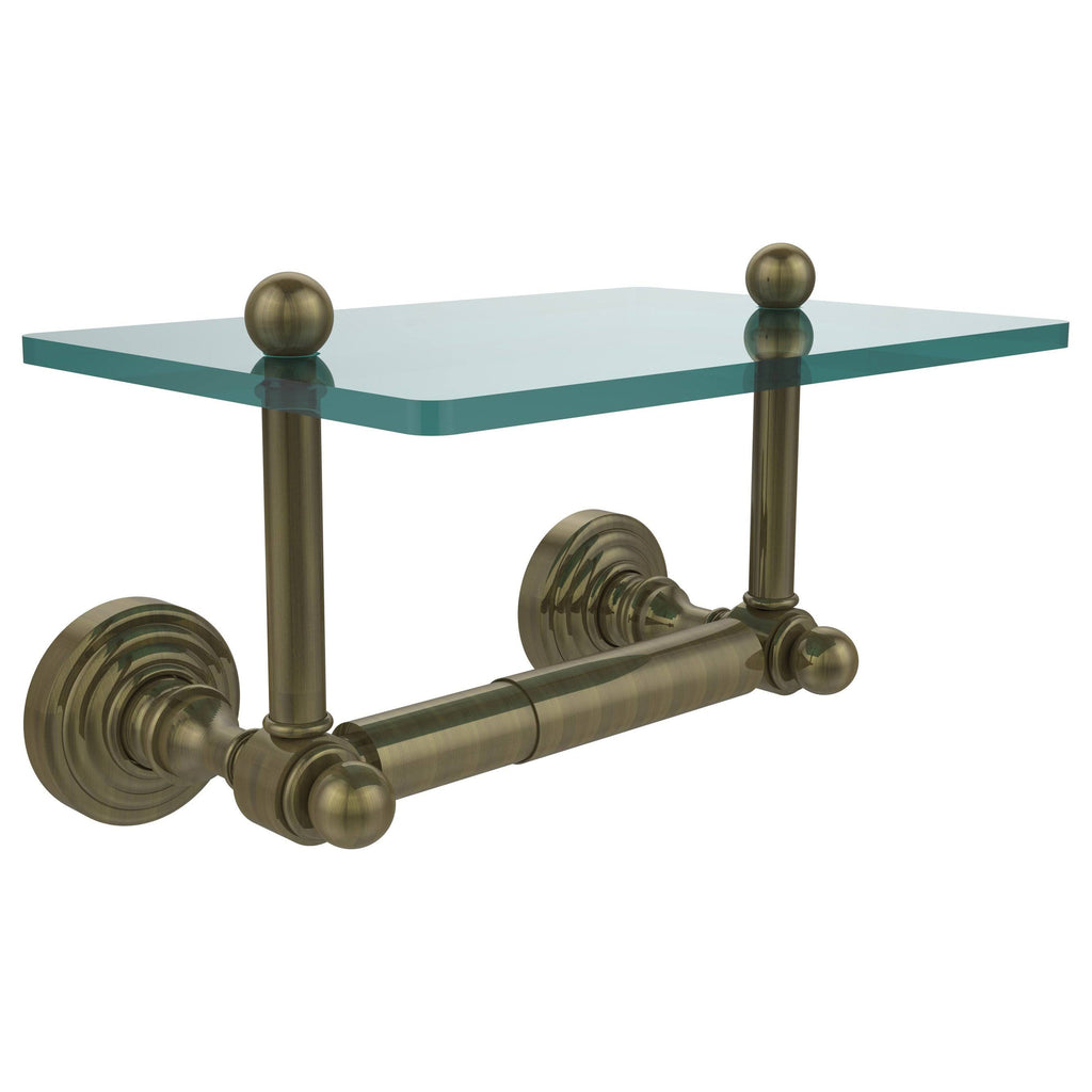 Black Matte Toilet Tissue Holder with Glass Shelf X300086