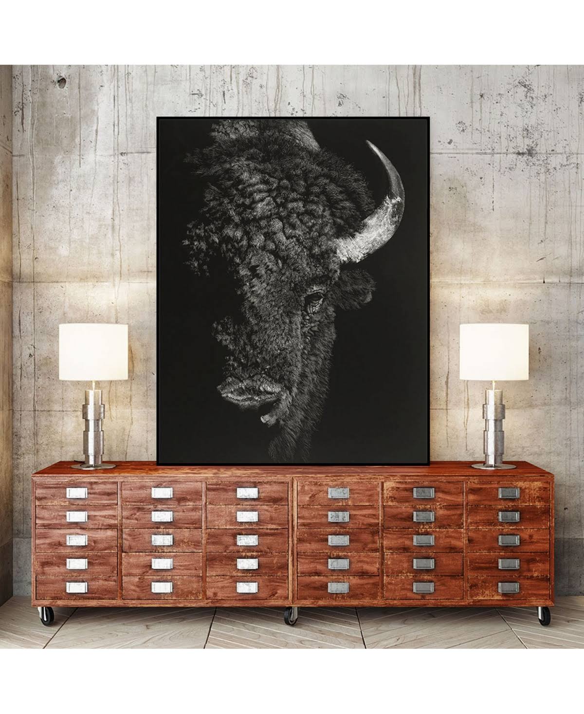 40x22 x 30x22 Framed Canvas Art Block I872405