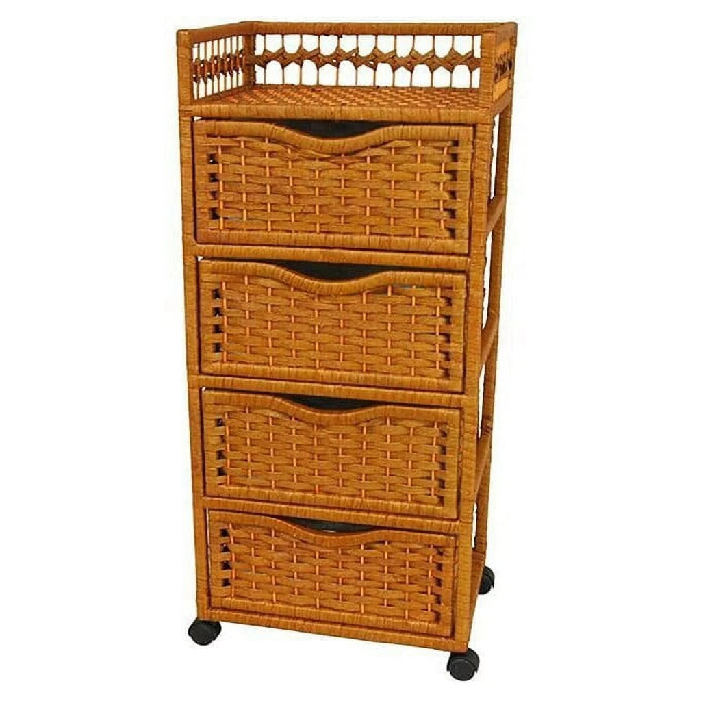 Natural Fiber 4-drawer Chest of Drawers P9380