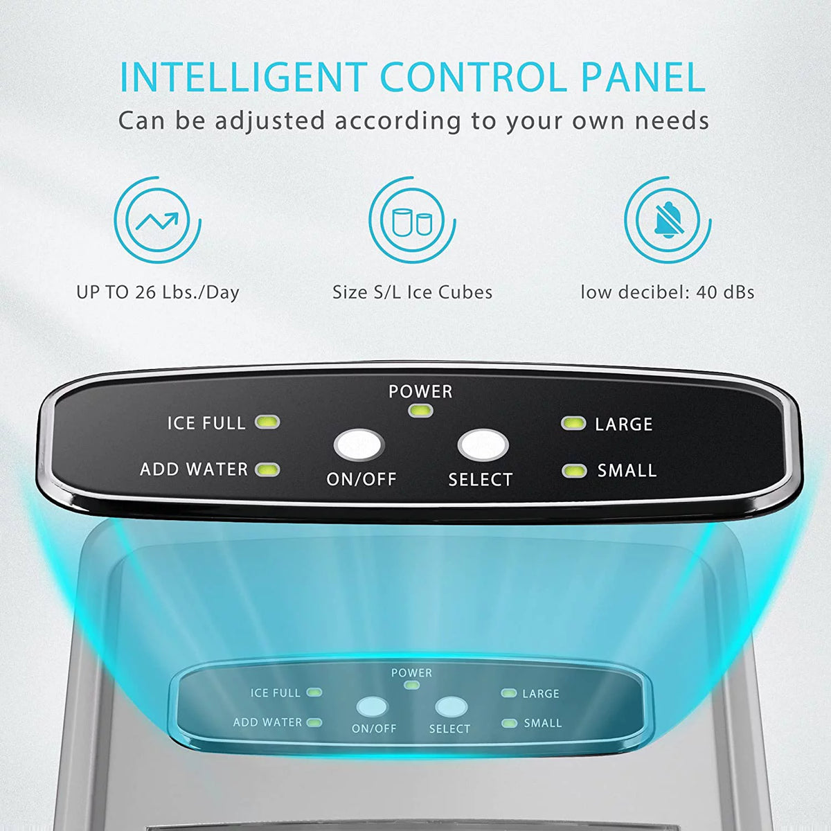 Black Countertop Ice Maker with Ice Scoop X301