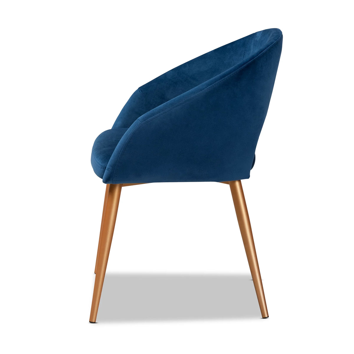 Navy Blue Velvet Upholstered Dining Chair Y34344