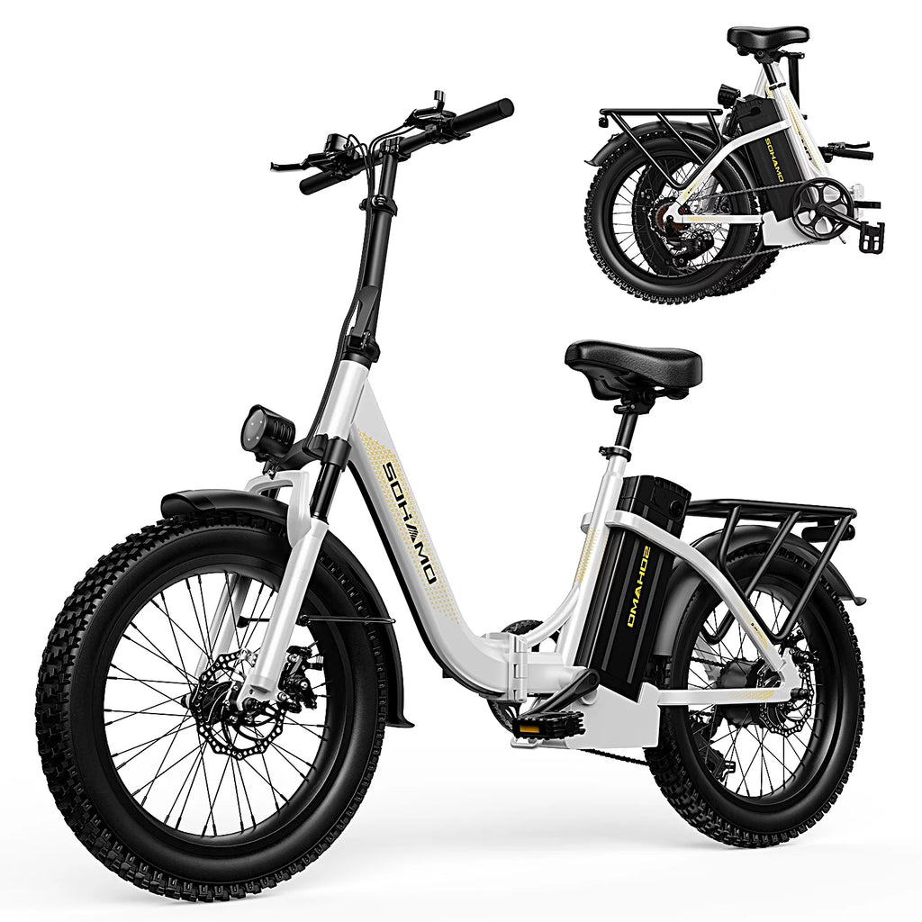 750W Folding Electric Bike 48V 15AH Removable Battery 20 Fat Tire D285209