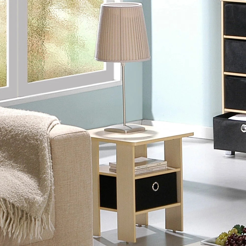 Engineered Wood End Table with Bin Drawer U70161