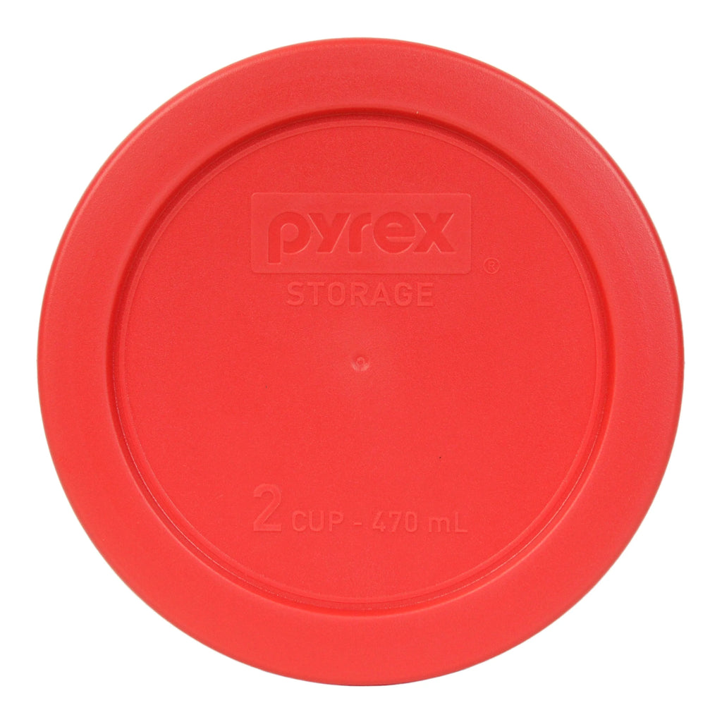 2-Cup Glass Food Storage Bowls with Red Plastic Lids Q779377