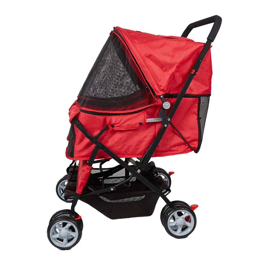 Double Pet Stroller Foldable Two-Seater Carrier Strolling Cart X5767