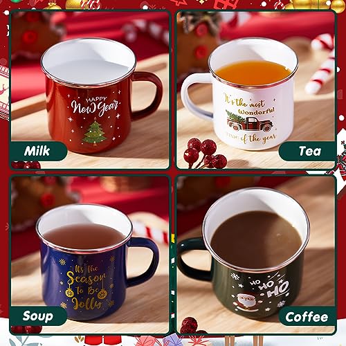 12 Pcs 12oz Stackable Enamel Coffee Cups G975