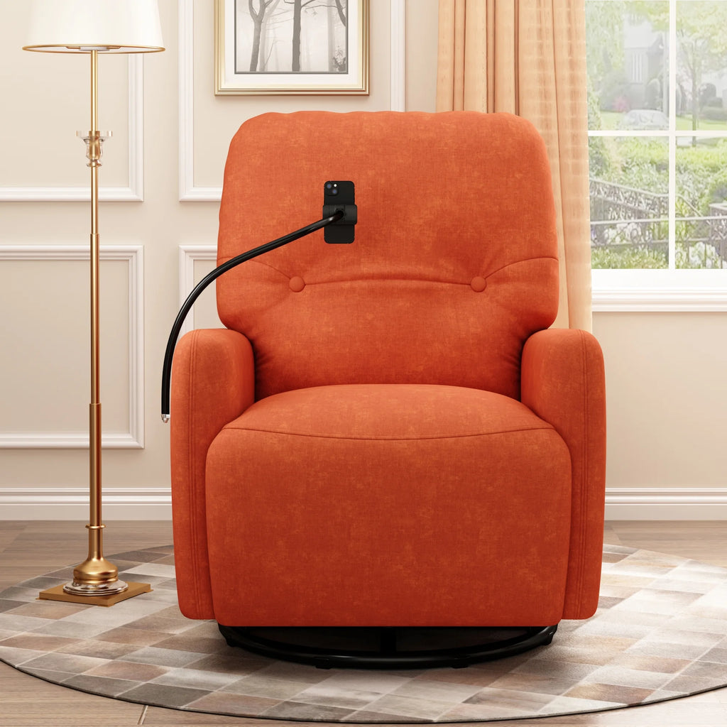 Orange 270 Degree Swivel Electric Recliner Sofa D88227