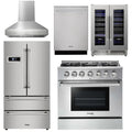 36 Propane Gas Range, Range Hood, Refrigerator, Dishwasher, Wine Cooler Y633