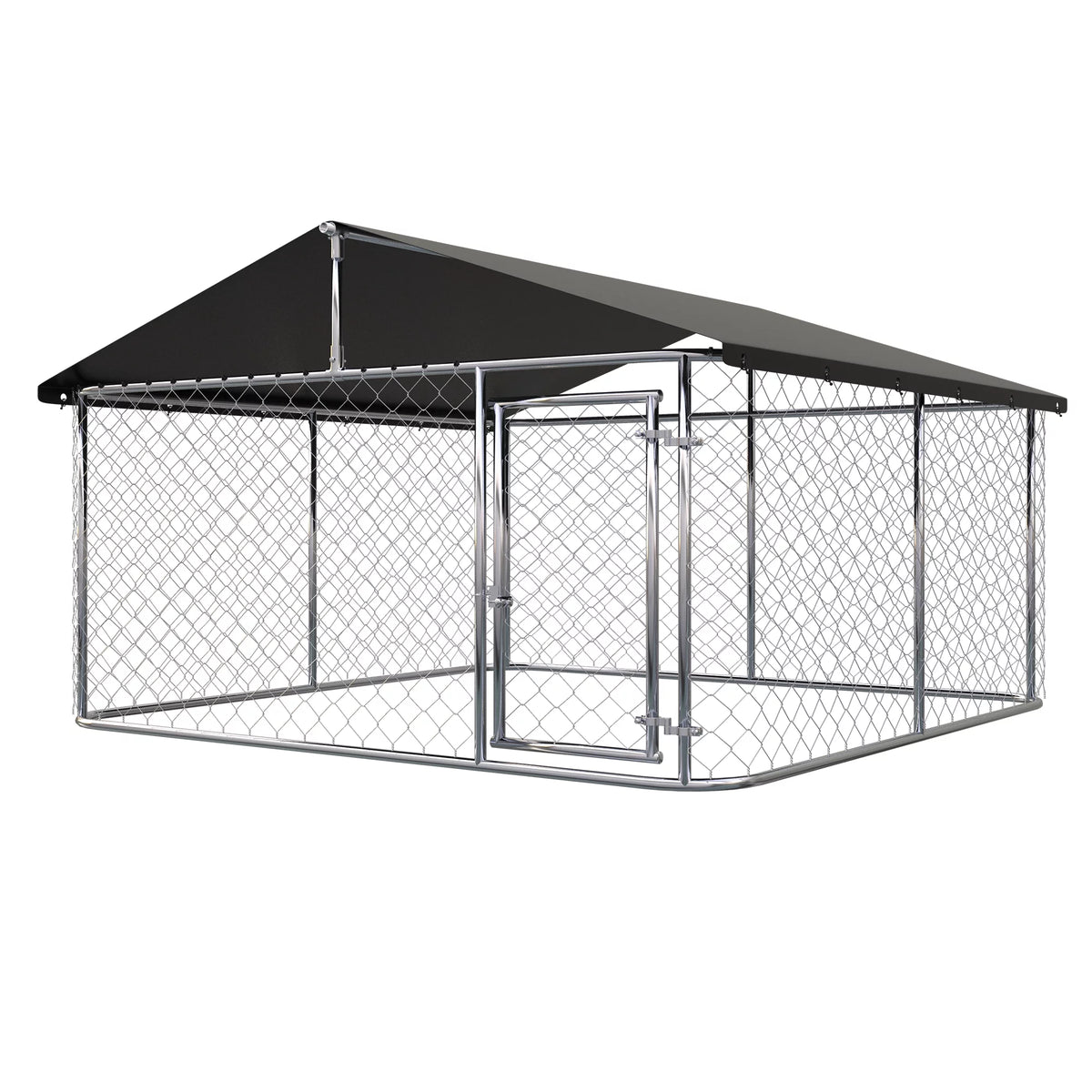 Heavy Duty Outdoor Dog Kennel with Black UV & Water Resistant Cover S4123