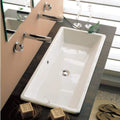 White Rectangular Ceramic Self Rimming Vessel Sink E86213