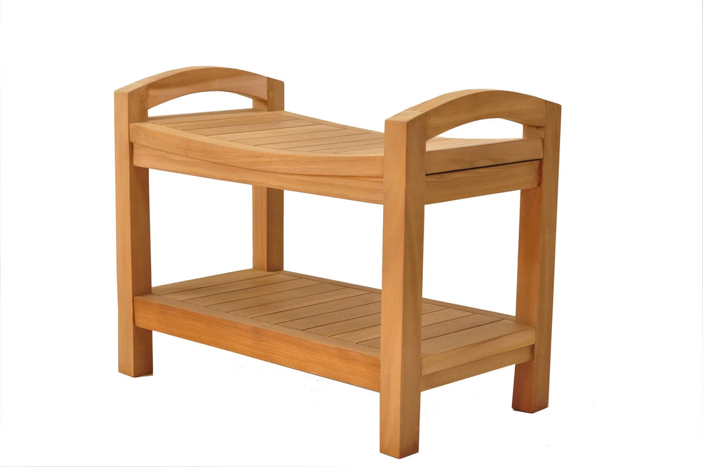 Teak Wood Shower Seat 24" Outdoor Bench K145