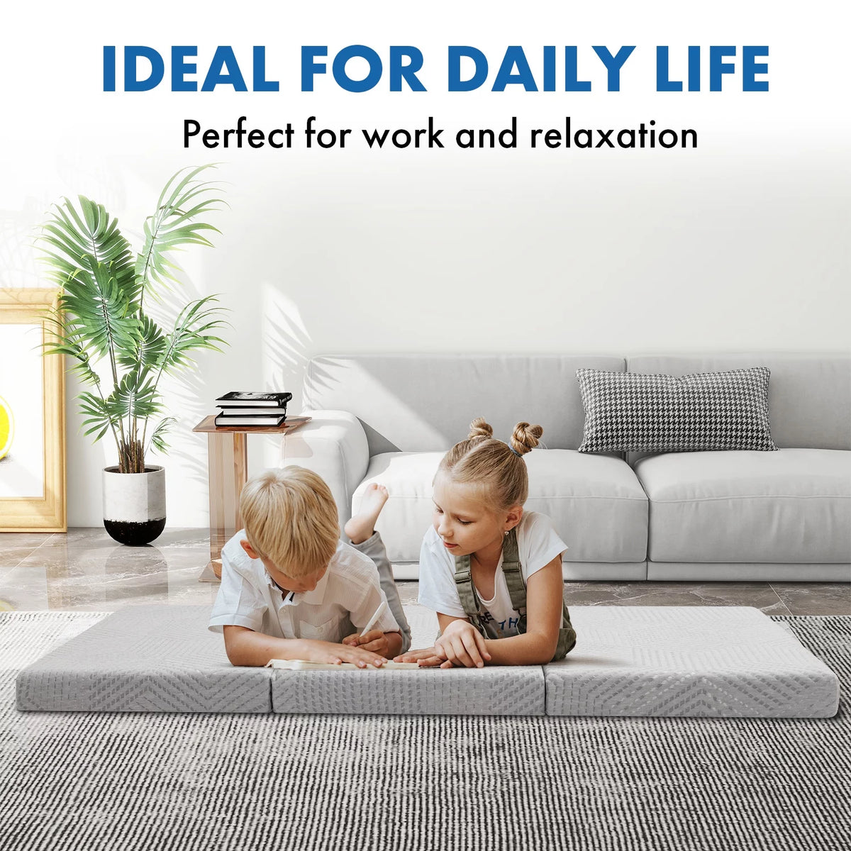 4 Inch Tri Folding Memory Foam Mattress Queen C90016