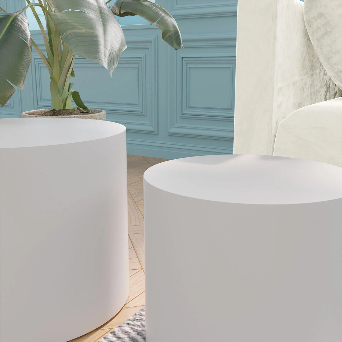 Set of 2 MDF Side Table Coffee Table End Table Nesting Table E887
