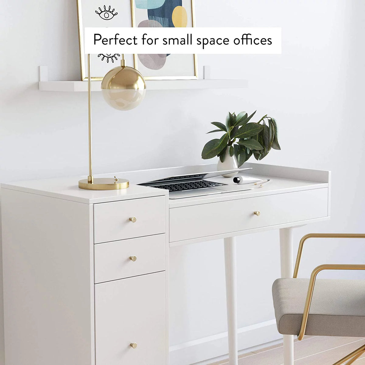 White 4 Drawer Vanity Dressing Table M486