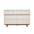 White 7 Drawer Wood Dresser B6583