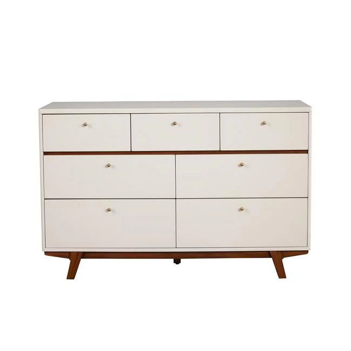 White 7 Drawer Wood Dresser B6583