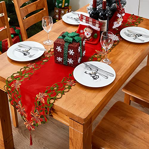 Embroidered Christmas Table Runner 15x87 Inch B1397