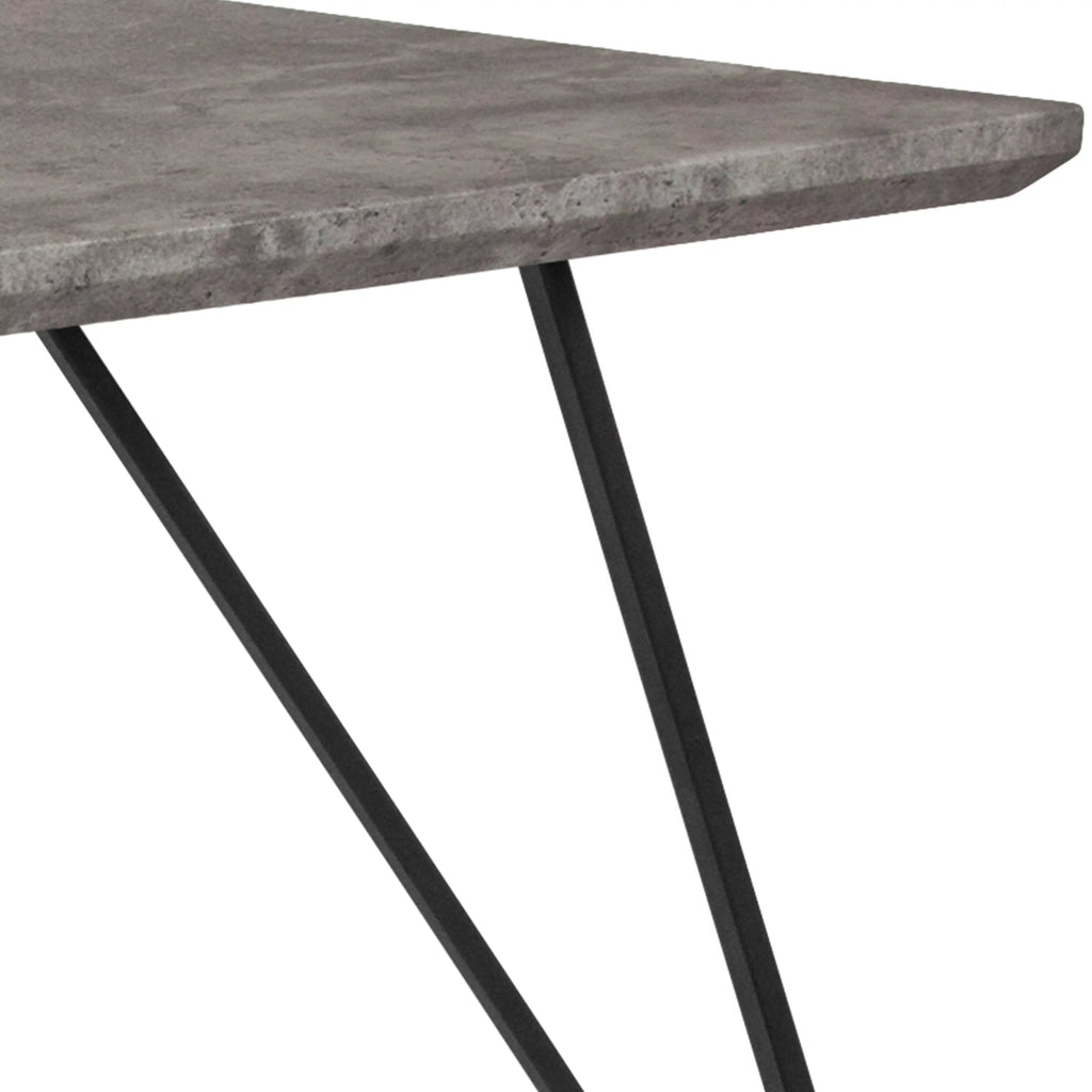 Rectangular Dining Table Faux Concrete Finish N194764