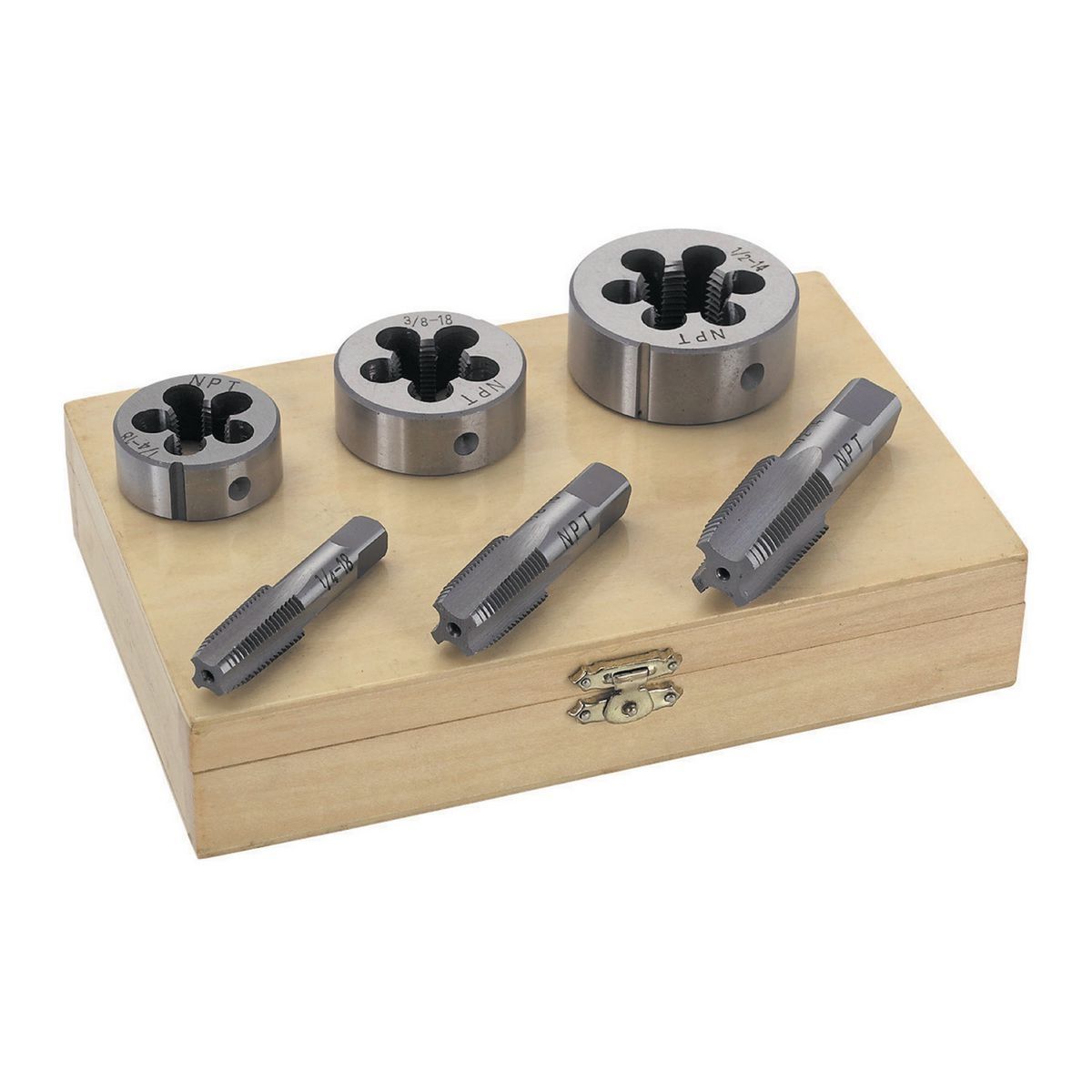 Pipe Tap & Die Set, 6 Piece E15147