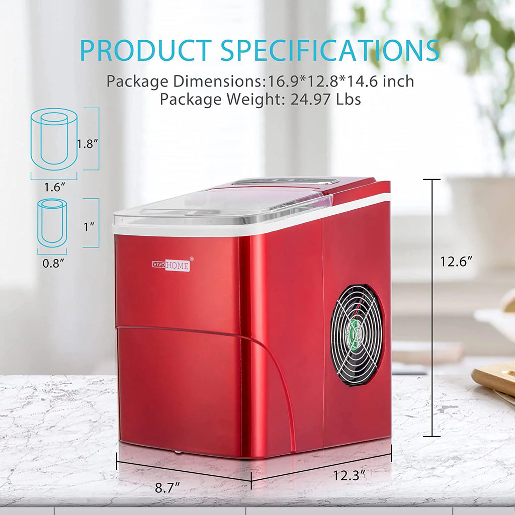 Black Countertop Ice Maker with Ice Scoop X301