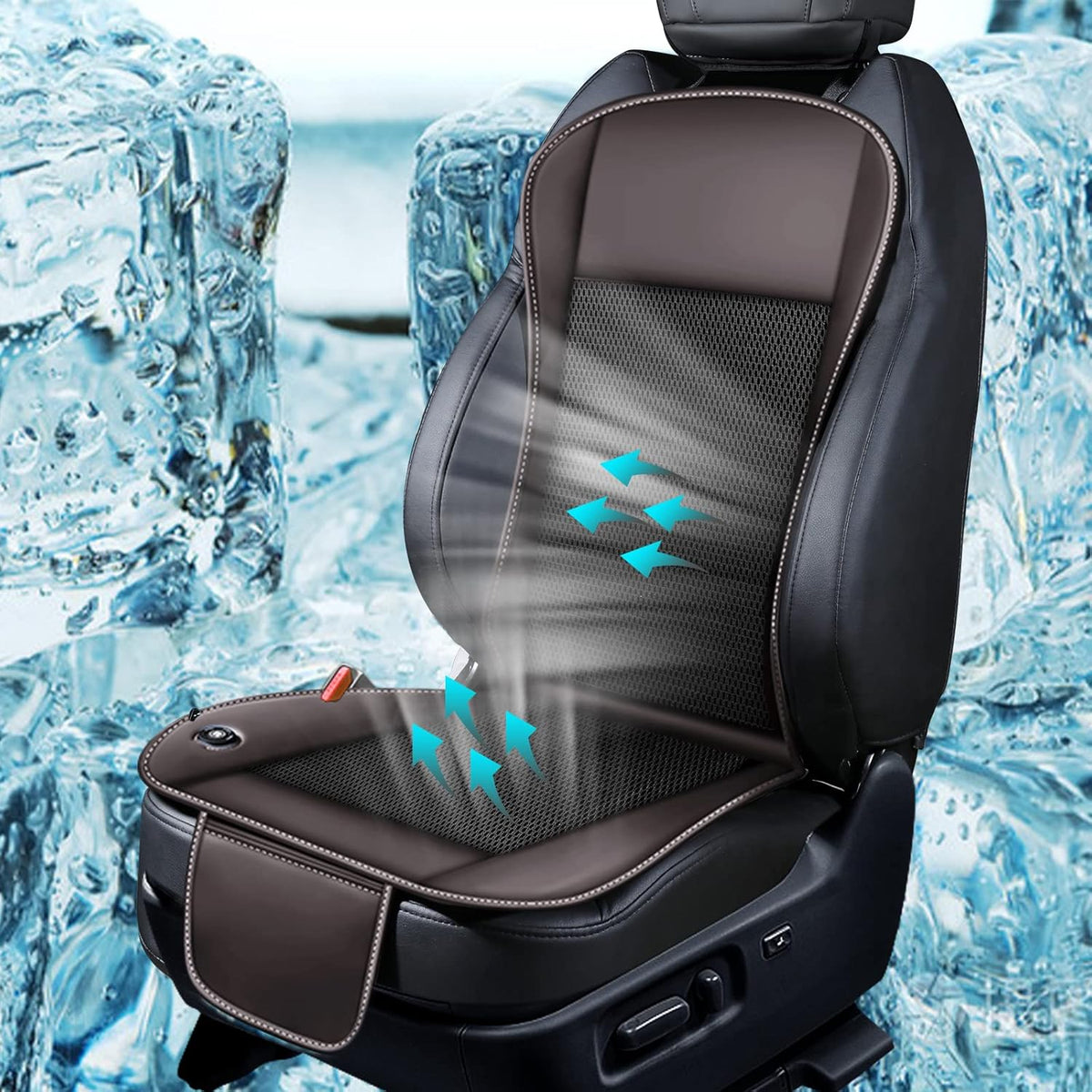 Cooling Car Seat Cushion with 10 Fans Black 1 Pack P6955