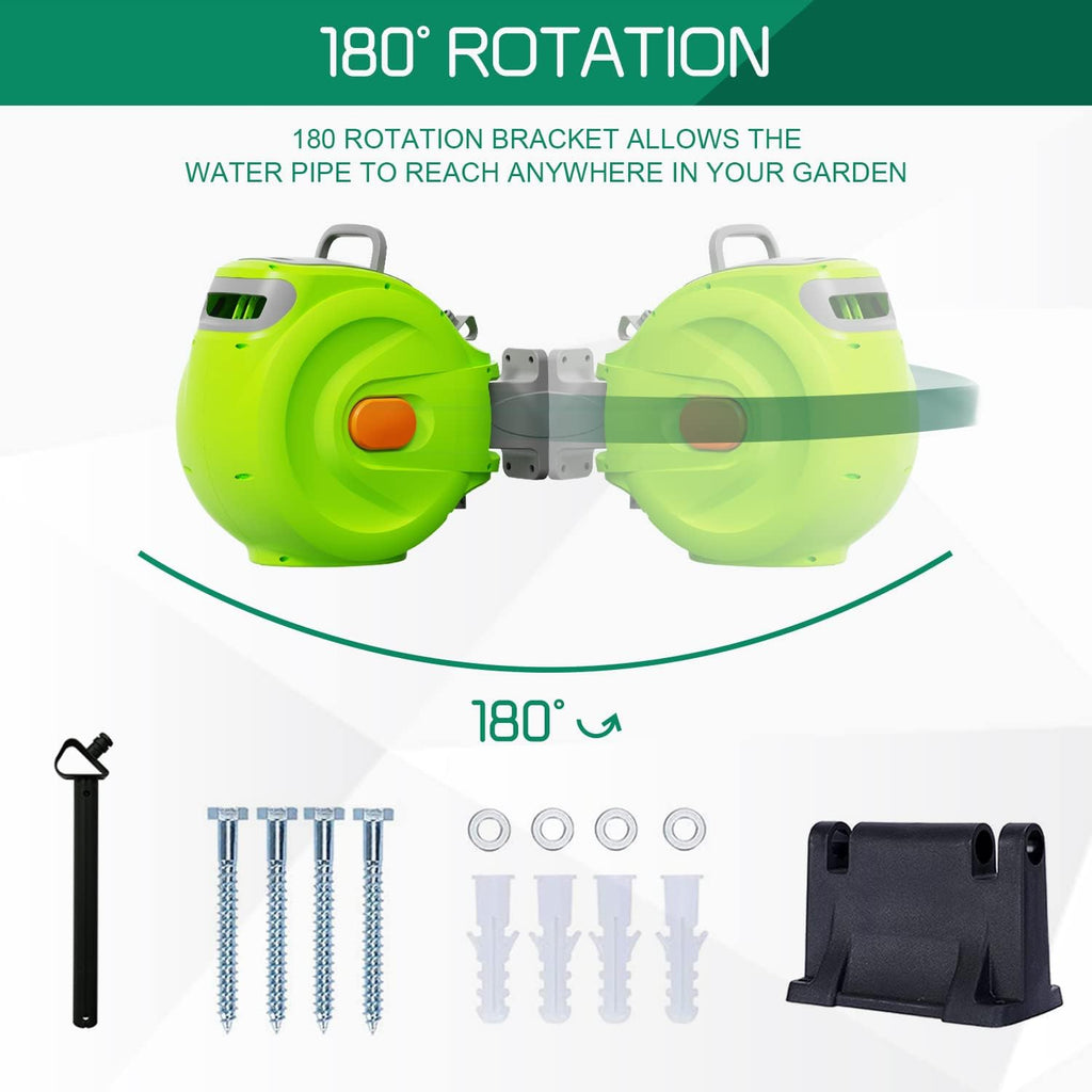 1/2'' x 100 FT Retractable Hose Reel with 8 Patterns Nozzle L9735