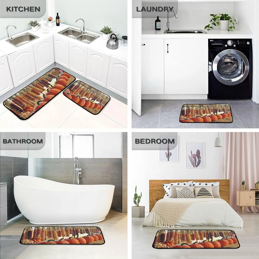 Kitchen Rugs Set of 2 Washable Floor Runner Area Rug F723