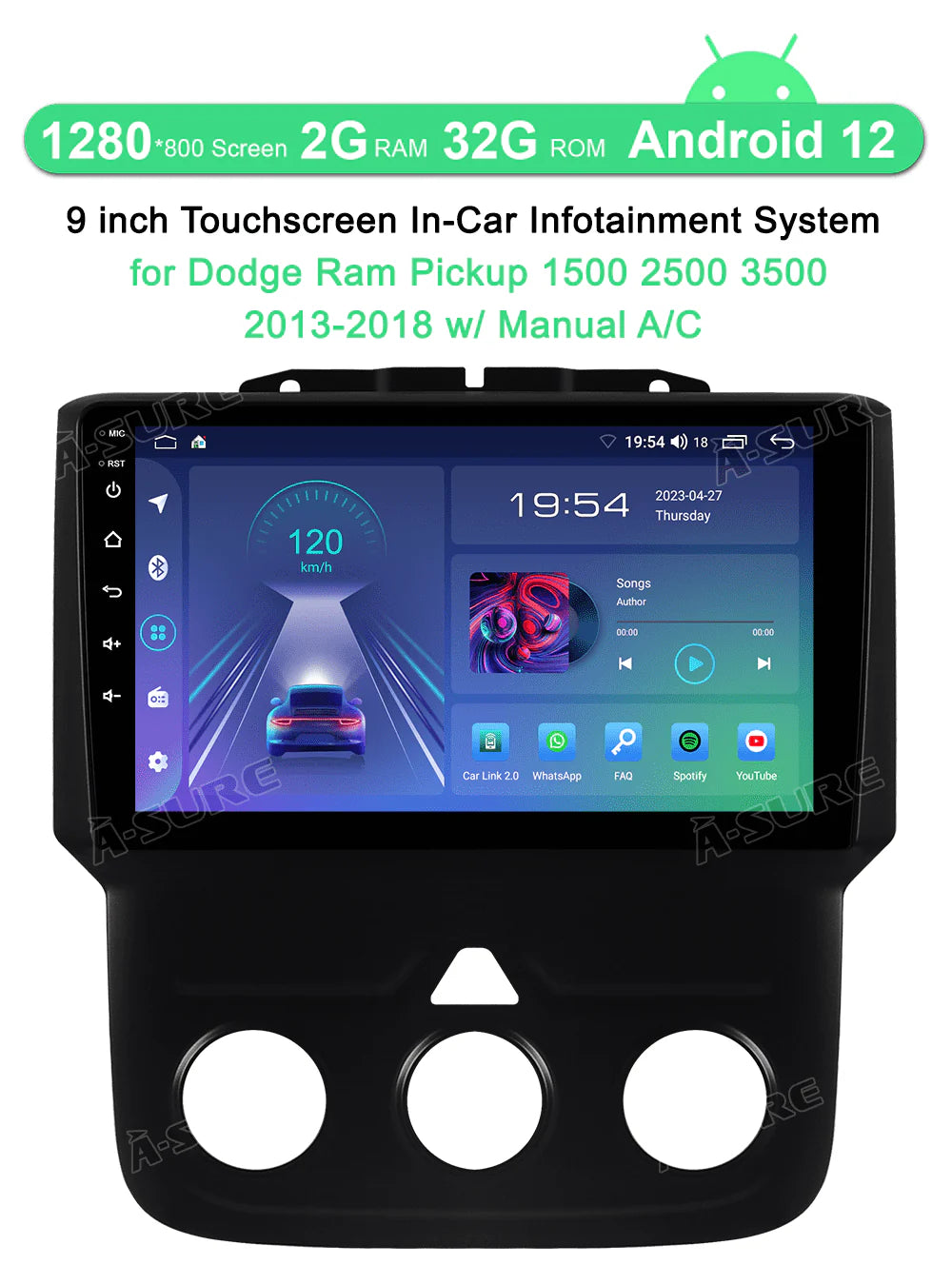 Android 13 Car Stereo Radio with Manual A/C H7178