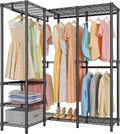 L Shaped Heavy Duty Metal Clothing Rack Black Y454279