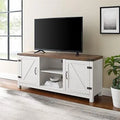 Rustic Wood TV Stand Up To 65" Brushed White Oak E11076